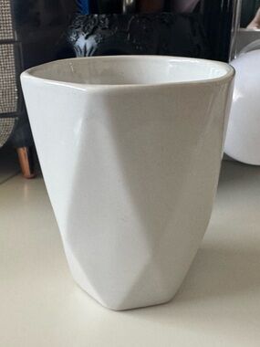 3/$15 White Ceramic Geometric Mini Vase Planter Modern Decor